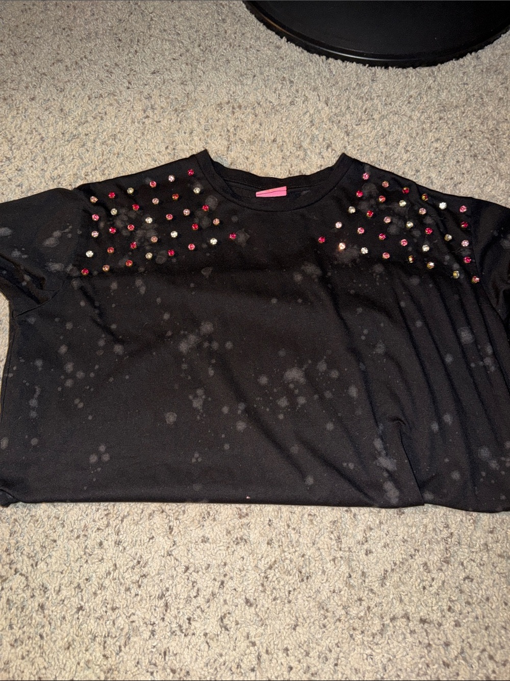 Hair Candy/Feed Me Gems Studded Short Sleeve Top
